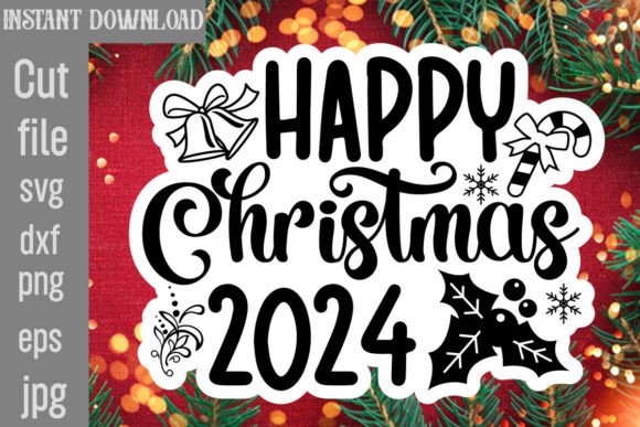 Happy Christmas 2024 SVG Cut File for Graphics and Crafts