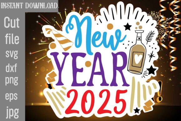 New Year 2025 SVG Cut File: A Designer's Review for Crafts and Graphics